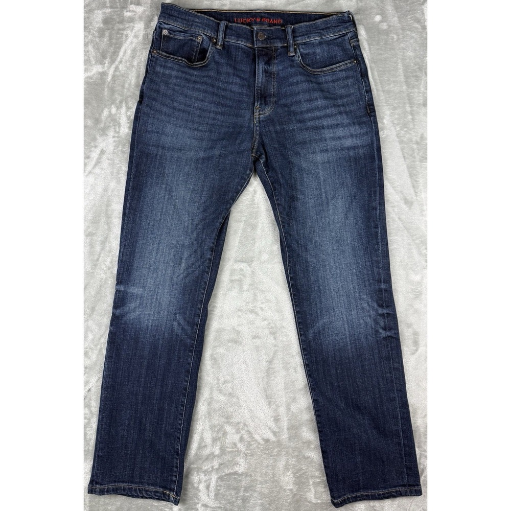 Lucky Brand 410 Athletic Straight Jeans Mens 32x30 Dark Wash Stretch Denim